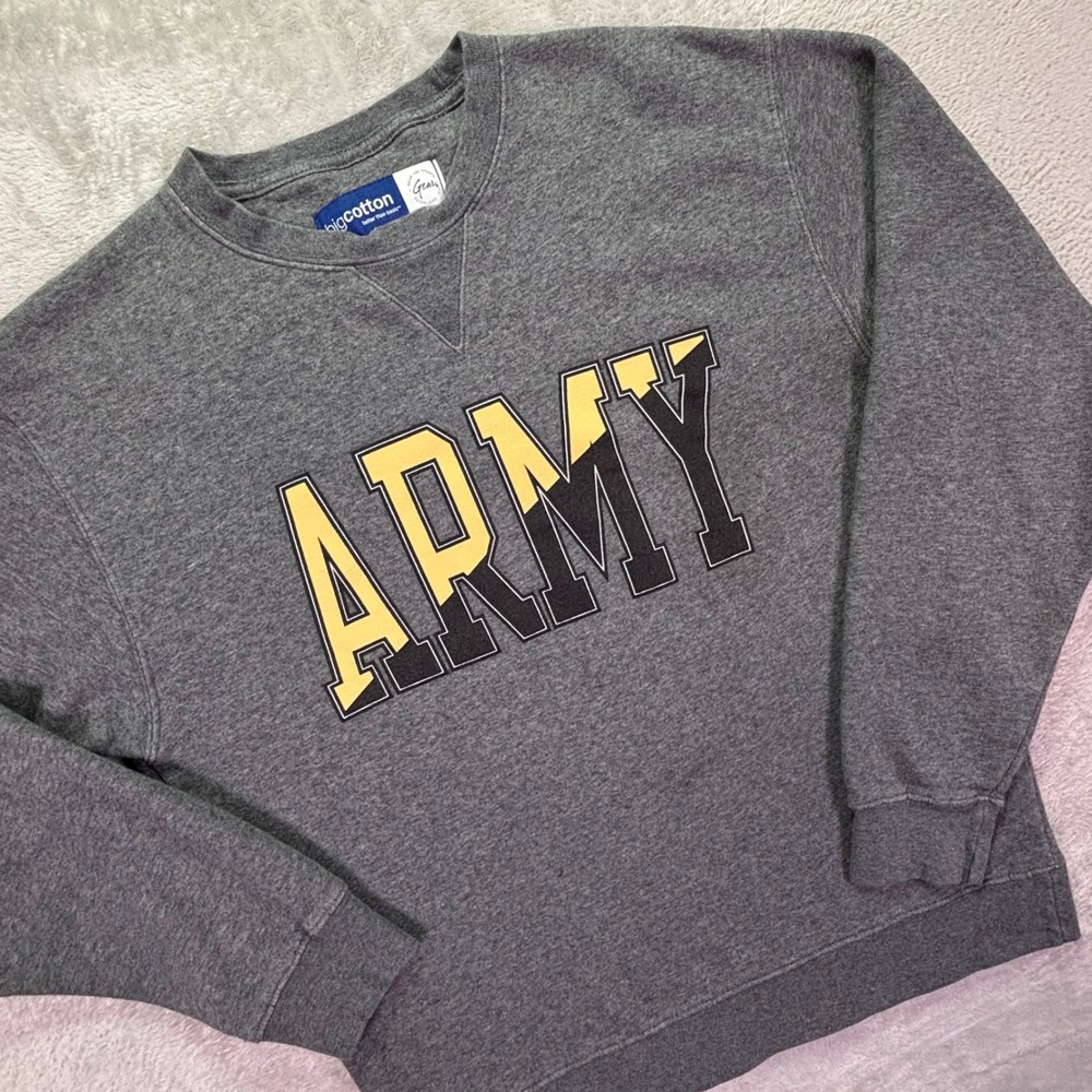 Gear For Sports Mens Sweatshirt Size S Gray‎ Army Graphic Big Cotton Crewneck